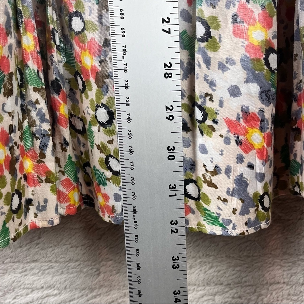 MOODIE Cottagecore Floral Maxi Skirt Tiered Boho Elastic Waist Peasant Country - Picture 10 of 10